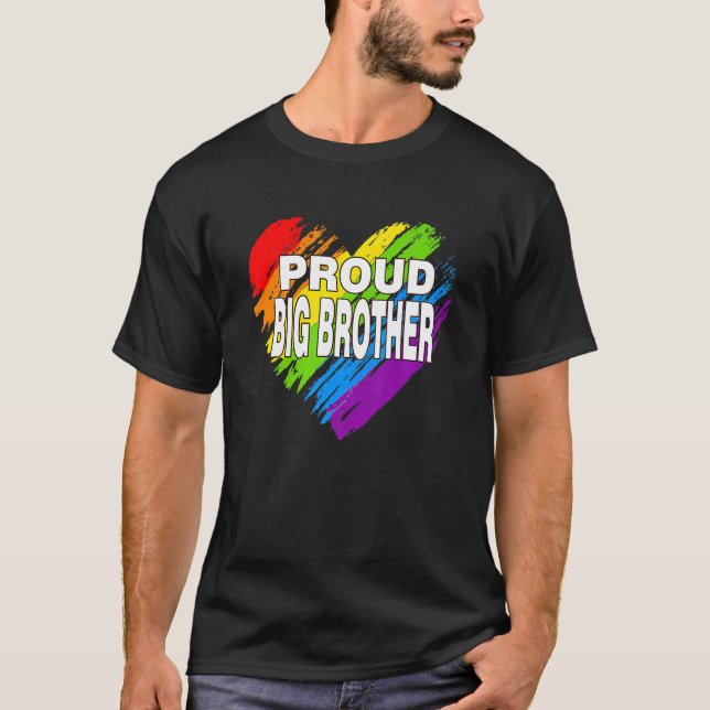 T-shirt Fier Big Brother Lgbt Arc-en-ciel Gay pride Père (Devant)