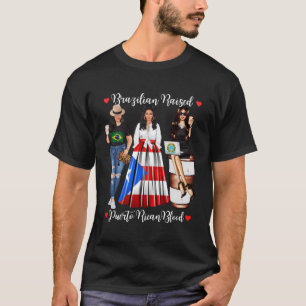 T-shirt Fier Brésilien Avec Porto-Rico Racines Rico Boric