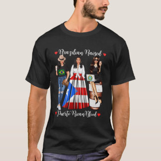 T-shirt Fier Brésilien Avec Porto-Rico Racines Rico Boric