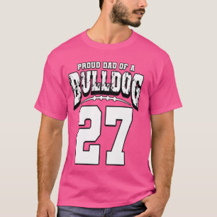 T-shirt Fier Bulldog Football Papa Du Joueur 27