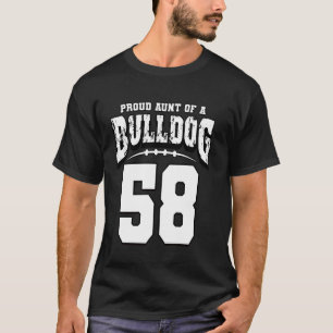 T-shirt Fier Bulldog Football Tante Du Joueur 58
