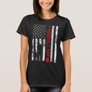 T-shirt Fier Bysebyll Papa Drapeau Américain Sport Fête de