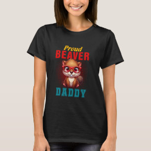 T-shirt Fier Castor Costume Papa Fête des pères Zoo Animal