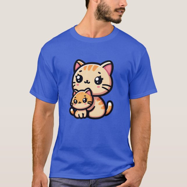 T-shirt Fier chat-mère avec son Kitty pour la Fête des mèr (Devant)