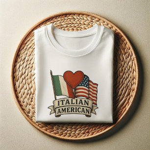 T-shirt Fier Chemise Italienne Américaine   Deux indicateu