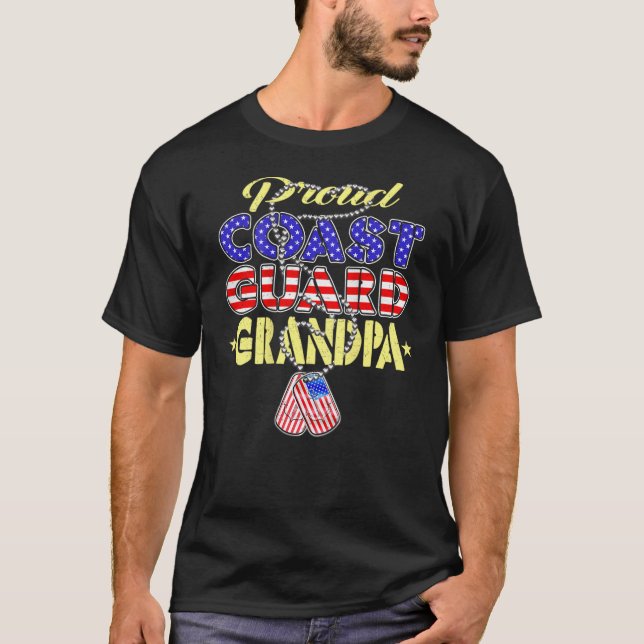 T-shirt Fier chien de grand-père de la Garde côtière améri (Devant)