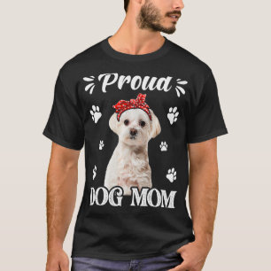 T-shirt Fier chien maltais maman chiot Fête des mères