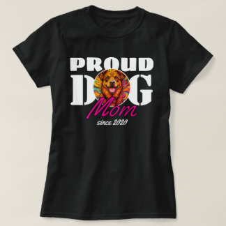T-shirt Fier chien maman avec année personnalisée