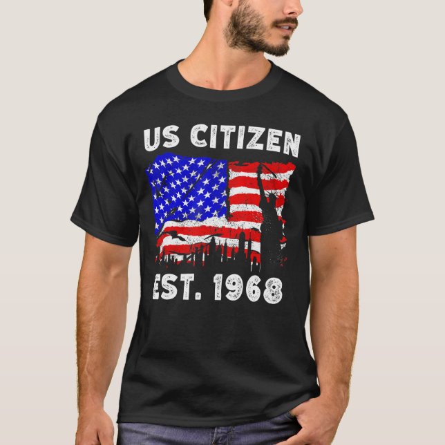 T-shirt Fier Citoyen Américain Est Depuis 1968 Pour New Am (Devant)