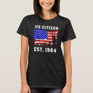 T-shirt Fier Citoyen Américain Est Depuis 1984 Pour New Am
