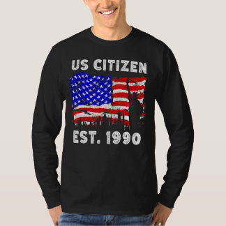 T-shirt Fier Citoyen Américain Est Depuis 1990 Pour New Am