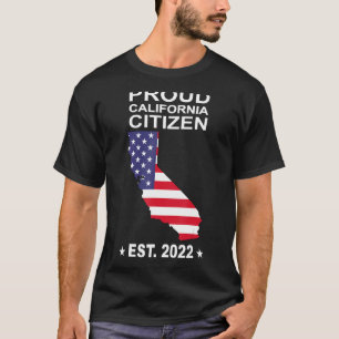 T-shirt Fier citoyen californien 2022 Drapeau américain No