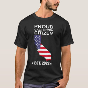 T-shirt Fier citoyen californien 2022 Drapeau américain No