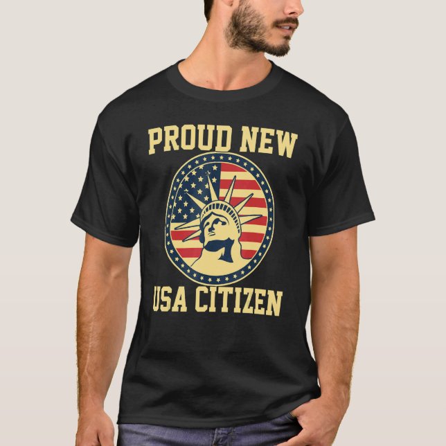 T-shirt Fier Citoyens Américains Nouvelle Citoyenneté Usa  (Devant)