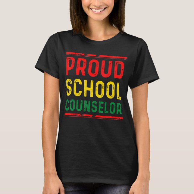 T-shirt Fier conseiller scolaire Noir Histoire Pride Afric (Devant)