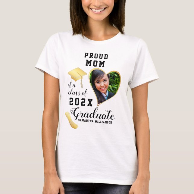 T-shirt Fier cours de maman de 2025 licence de photo perso (Devant)