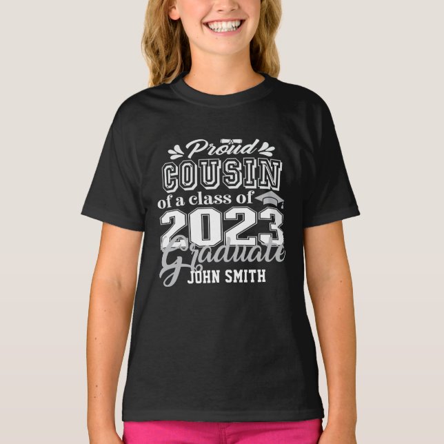 T-shirt Fier COUSIN d'une classe de 2023 Graduate Moderne (Devant)