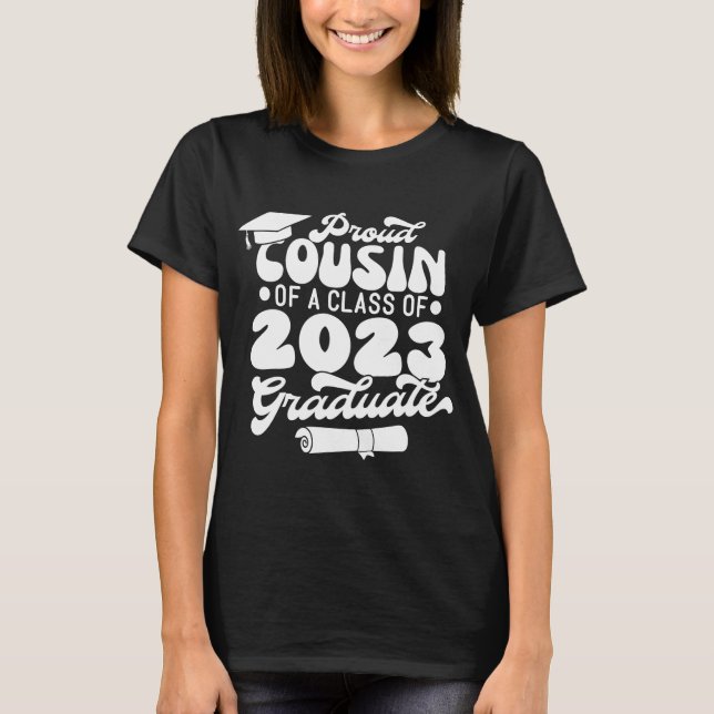 T-shirt Fier COUSIN d'une classe de 2023 Graduate Retro (Devant)