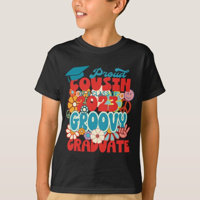 T-shirt Fier COUSIN d'une classe de 2023 Graduate Retro (Devant)