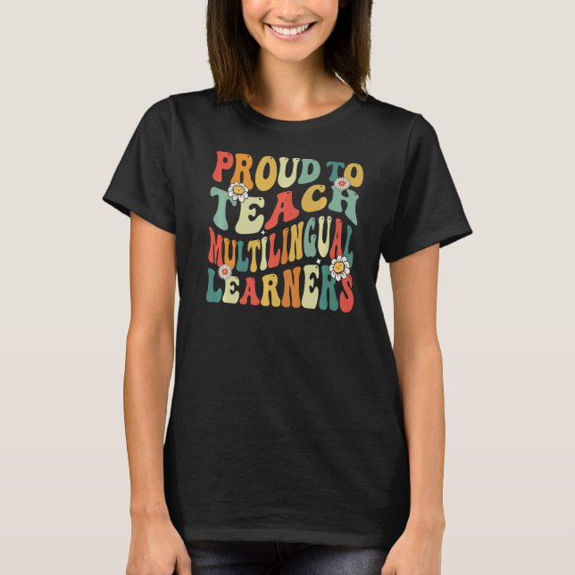 T-shirt Fier D'Apprendre Aux Apprenants Multilingues À Rev (Devant)
