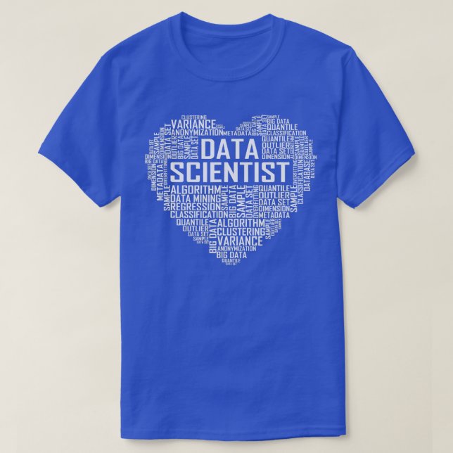T-shirt Fier Data Scientist Heart Data Science Gradu (Design devant)