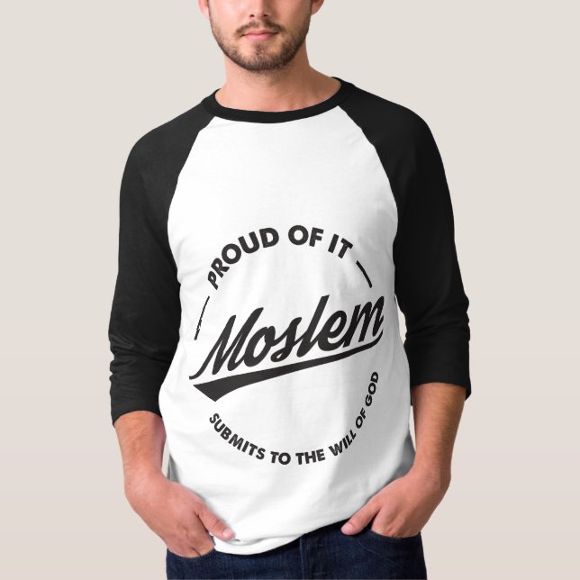 T-shirt Fier de lui raglan musulman (Devant)