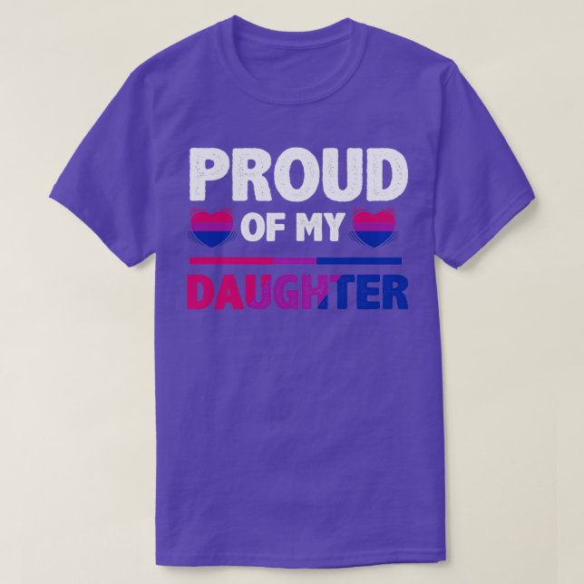 T-shirt Fier de ma Bi Fier Maman ou Papa Bisexuel (Design devant)
