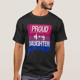 T-shirt Fier De Ma Fille Bisexuelle Maman Papa Lgbt Gay Pr