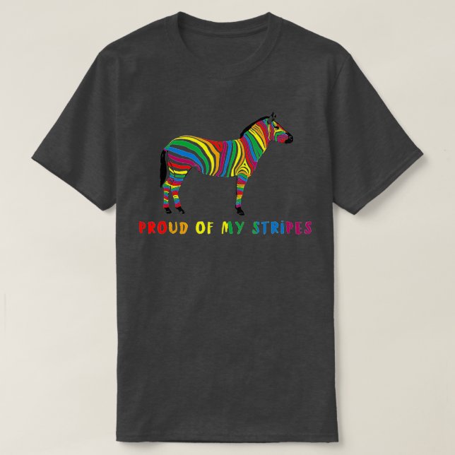 T-shirt Fier de mes rayures Zebra LGB Pride Gay CSD Rainbo (Design devant)
