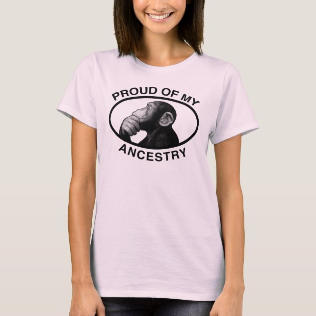 T-shirt Fier de mon chimpanzé d'ascendance (Devant)