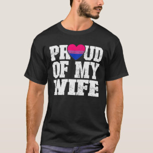 T-shirt Fier De Mon Épouse Mariage Bisexuel Drapeau Annive