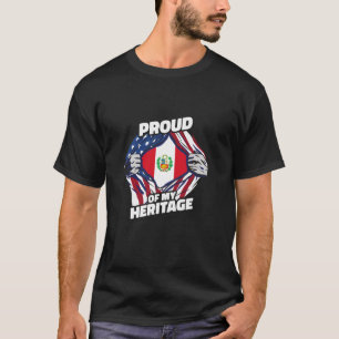 T-shirt Fier de mon héritage - Américain péruvien patrioti