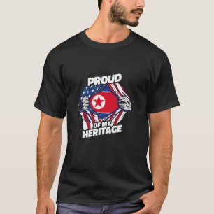 T-shirt Fier de mon héritage - Nord-Coréen américain patri
