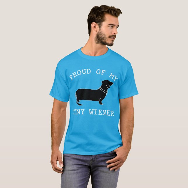 T-shirt Fier de mon petit teckel drôle (Devant entier)