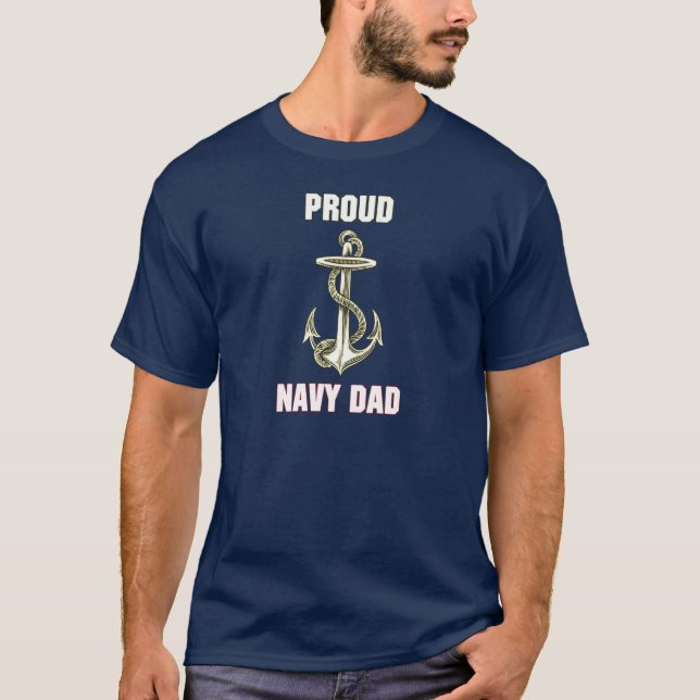 T-shirt fier de papa de marine (Devant)