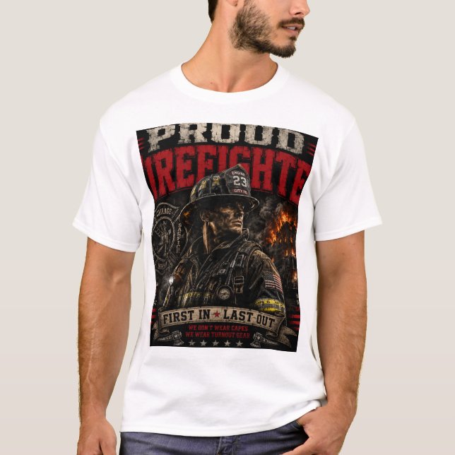 T-shirt Fier de Pompiers – Cadeau pour Pompiers (Devant)