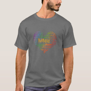 T-shirt Fier des femmes LGBT Nannie Coeur arc-en-ciel - Gr