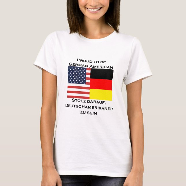 T-shirt Fier d'être Américain allemand (Devant)