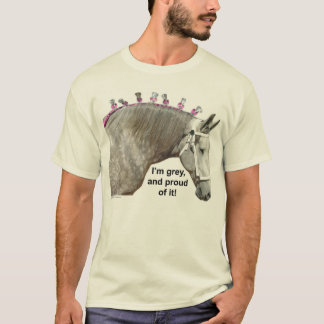 T-shirt Fier d'être cheval de trait gris de Percheron