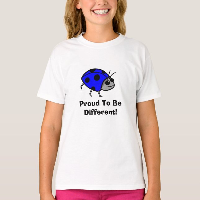 T-shirt Fier D'Être Différent Bleu Ladybug (Devant)