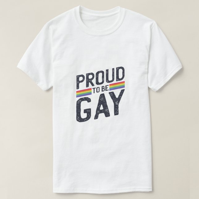 T-shirt Fier D'Être Gay Rainbow Pride Day (Design devant)