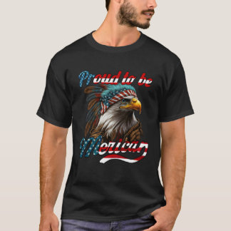 T-shirt Fier d'être l'aigle américain américain de l'Améri