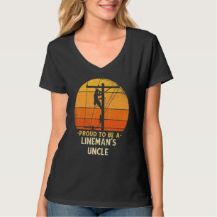 T-shirt Fier d'être l'oncle de l'électricien de ligne câbl