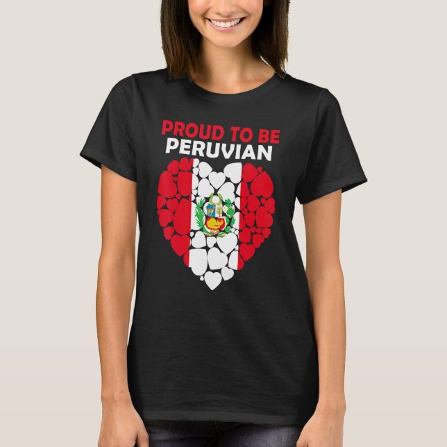 T-shirt Fier d'être Péruvien J'aime Drapeau Pérou (Devant)