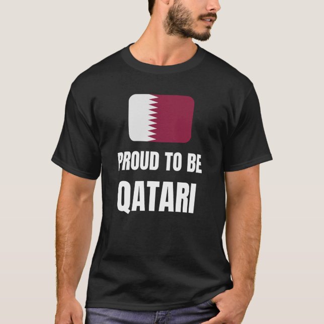 T-shirt Fier d'être Qatari (Devant)