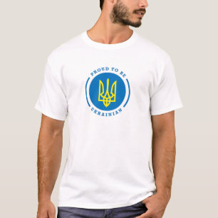 T-shirt Fier d'être signe ukrainien avec le manteau des