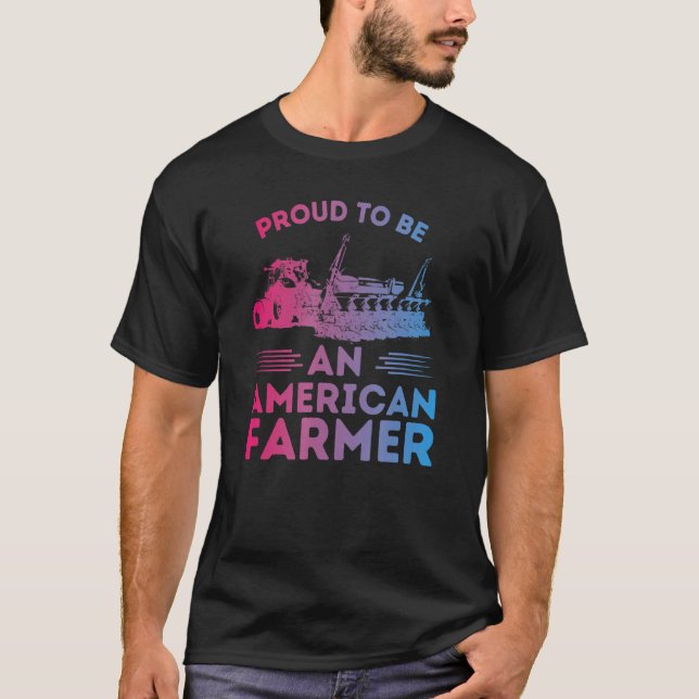 T-shirt FIER D'ÊTRE UN AGRICULTEUR AMÉRICAIN Tractor Plant (Devant)