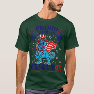 T-shirt Fier D'Être Un Amerisaurus Trex États-Unis Drapeau