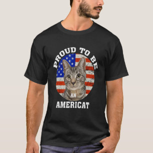 T-shirt Fier d'être un chat américain 4 juillet Chat améri
