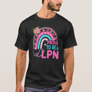 T-shirt Fier D'Être Un Lpn Rainbow Leopard Stethoscope Nur